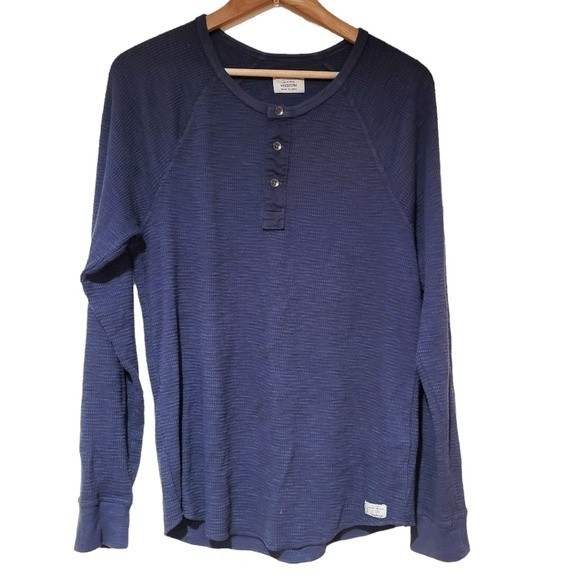 Lucky Brand Other - Lucky Brand Men's Waffle Knit Henley Thermal Top Navy Blue Size M